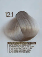 Зареди изображението в галерията, Design Look 12.1 Superlight Blonde Platinum Ash Extra hair color sample showcasing a light ash blonde shade.