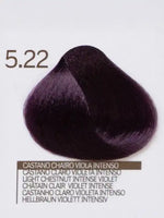Зареди изображението в галерията, 5.22 Light Chestnut Intense Violet hair color swatch from Design Look, showcasing rich violet tones.