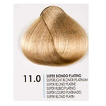 Зареди изображението в галерията, Fanola superlightener 11.0 hair color sample, showcasing platinum blonde shades and vibrant, glossy finish.
