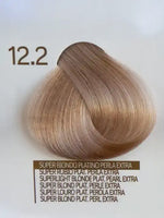 Зареди изображението в галерията, Проба на цвят 12.2 Superlight Blonde Platinum Pearl Extra боя за коса с кератин и арган.
