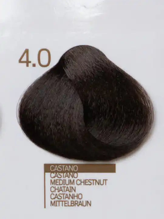 Тестова мостра на боя за коса Design Look 4.0 Medium Chestnut, показваща среден кафяв нюанс.