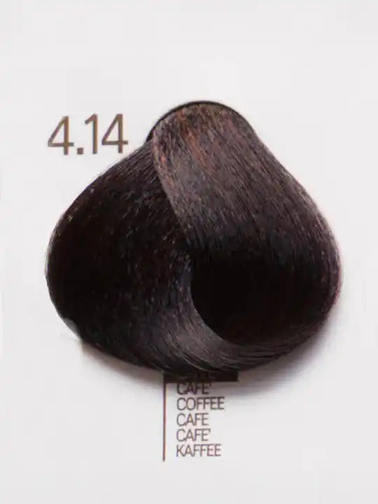 Цветова проба 4.14 Coffee за коса - тъмен кафяв оттенък от продукт Design Look.