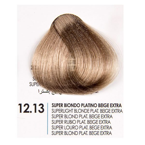 Цвят на боя за коса Fanola Superlightener 12.13 - светлорусо с бежов оттенък.
