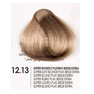 Цвят на боя за коса Fanola Superlightener 12.13 - светлорусо с бежов оттенък.