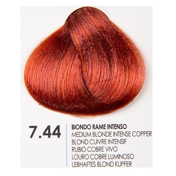 Fanola Intense Copper 7.44 боя за коса - Нискоамонячна крем боя с гинко билоба за здрава и сияйна коса.