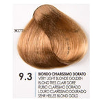 Зареди изображението в галерията, Fanola Golden 9.3 hair color swatch, very light blonde golden shade for soft, radiant hair.
