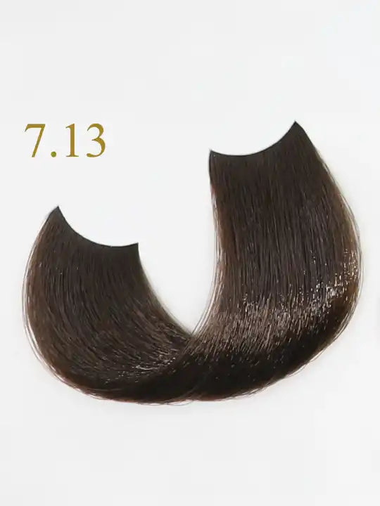 7.13 Medium Blonde Beige hair color sample for Oro Therapy безамонячна боя за коса.