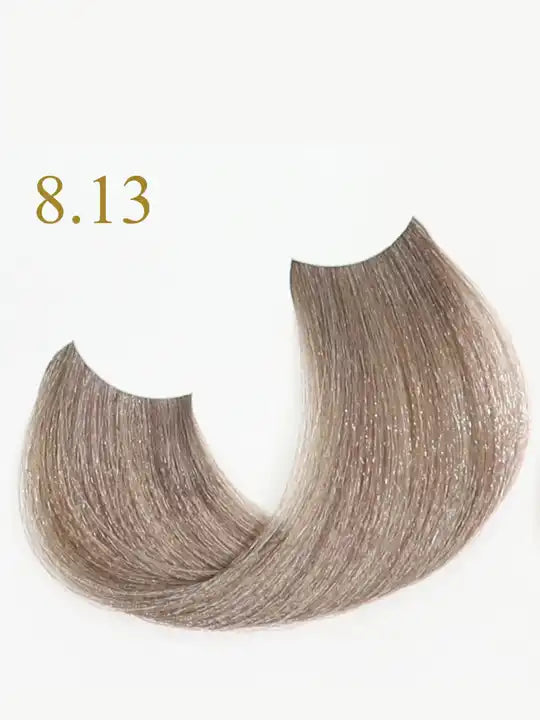 Oro Therapy 8.13 Light Blonde Beige проби на коса с блясък и кератин, идеални за професионална боя за коса.