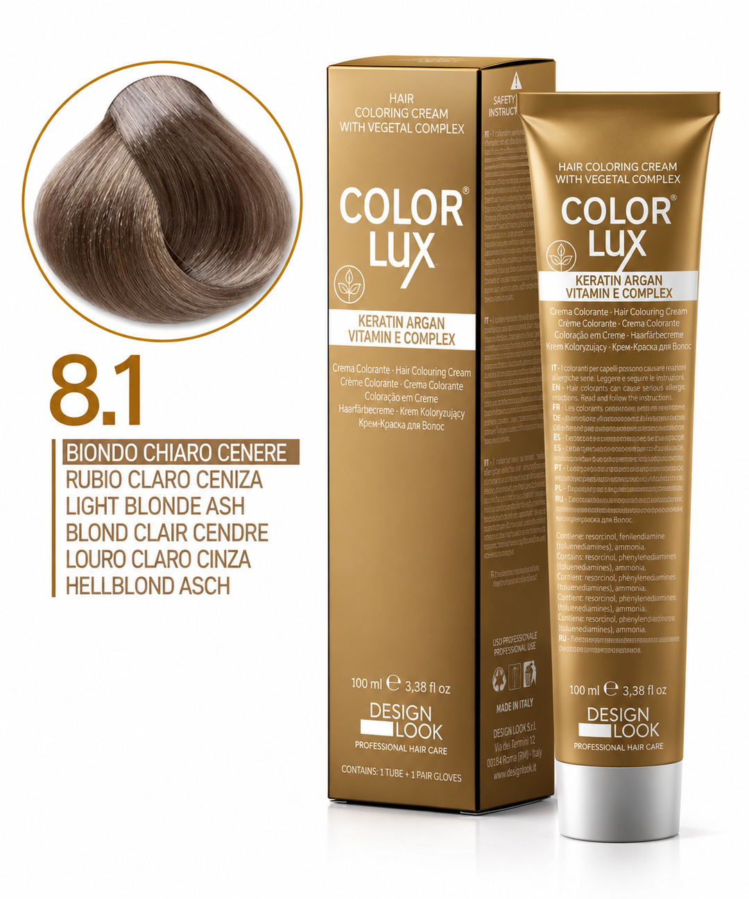 Design Look 8.1 Light Blonde Ash боя за коса 100 мл