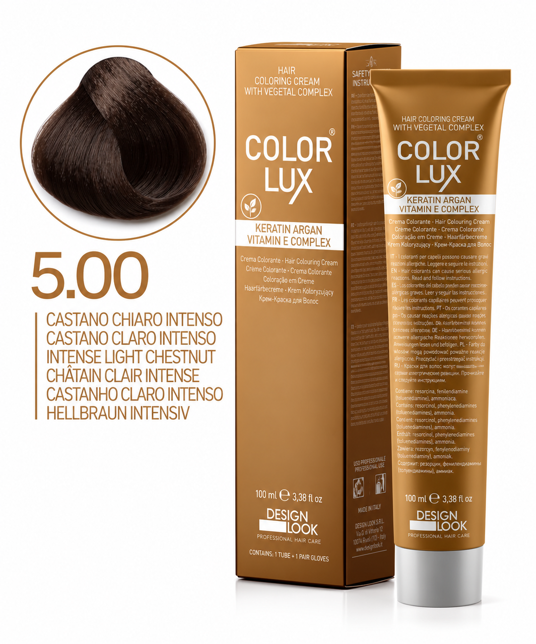 Design Look 5.00 Intense Light Chestnut боя за коса 100 мл
