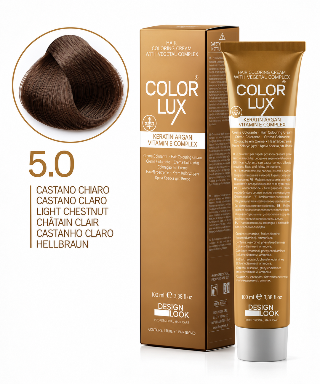 Design Look 5.0 Light Chestnut боя за коса 100 мл