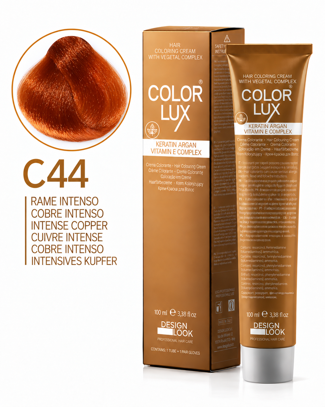 Design Look C44 Intense Copper боя за коса 100 мл