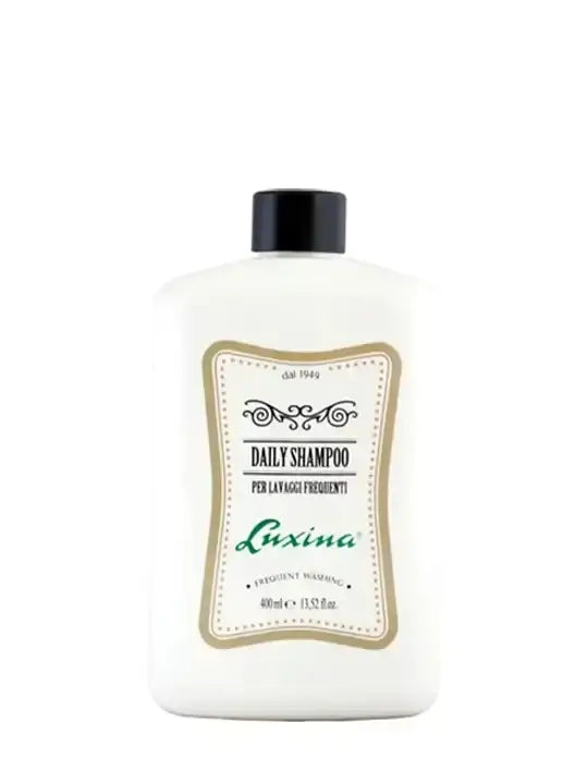 Luxina Daily Shampoo 400ml bottle for frequent use, energizing formula, perfect for men's hair care.