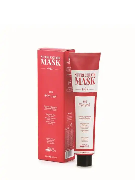 Design Look Color Mask 4 в 1, огнено червена маска за коса с кератин и органични съставки, 300 мл.