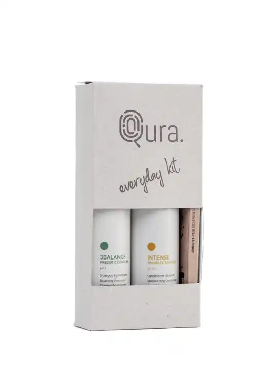 Qura everyday kit 3 balance intense шампоан и балсам с гребен в елегантна опаковка