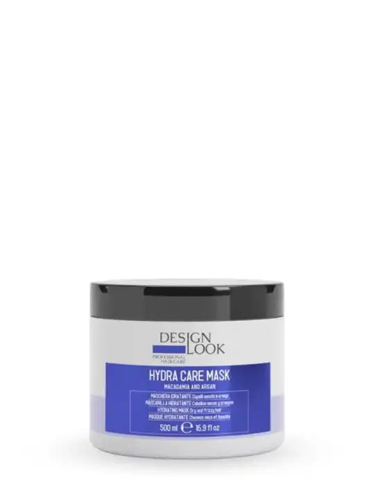 Design Look Hydra Care Mask for dry hair, 500 ml, enriched with macadamia and argan oil for intense nourishment.