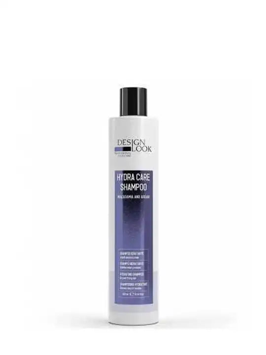 Design Look Hydra Care moisturizing shampoo for dry hair, 300 ml bottle, enriched with macadamia and argan oil.