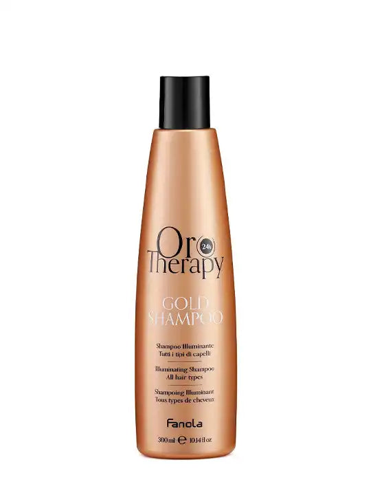 Oro Therapy Gold хидратиращ шампоан 300 мл за мекота и блясък на косата, без сулфати и парабени.