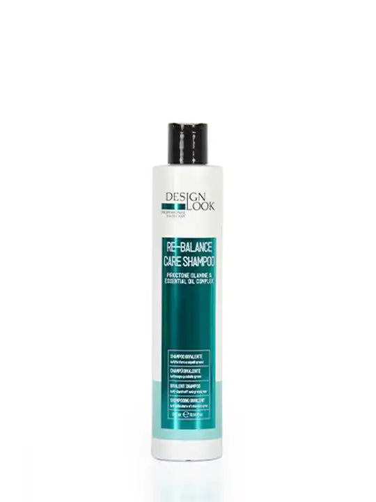 Design Look Re-Balance shampoo bottle for oily scalp and dandruff treatment, 300 ml.