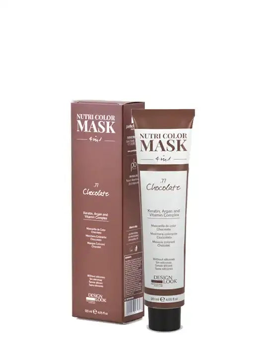Design Look Color Mask 4 в 1 шоколад 300 мл, маска с кератин и арган за подхранване на косата.